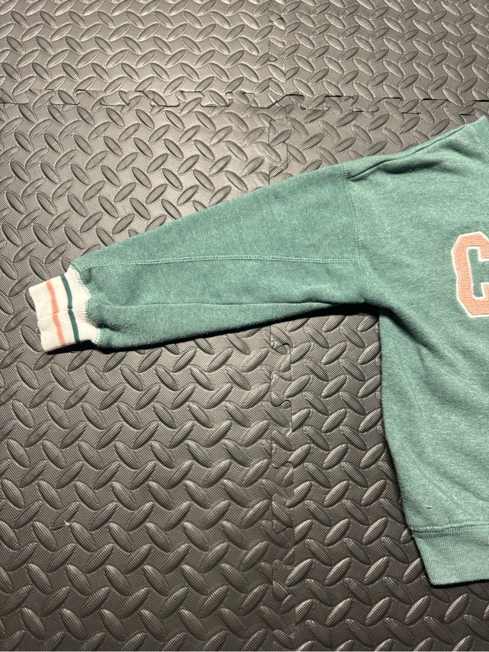 Vintage Havana Girls Chill Crewneck Sweatshirt Green Pink Size M 10/12 - Picture 7 of 11